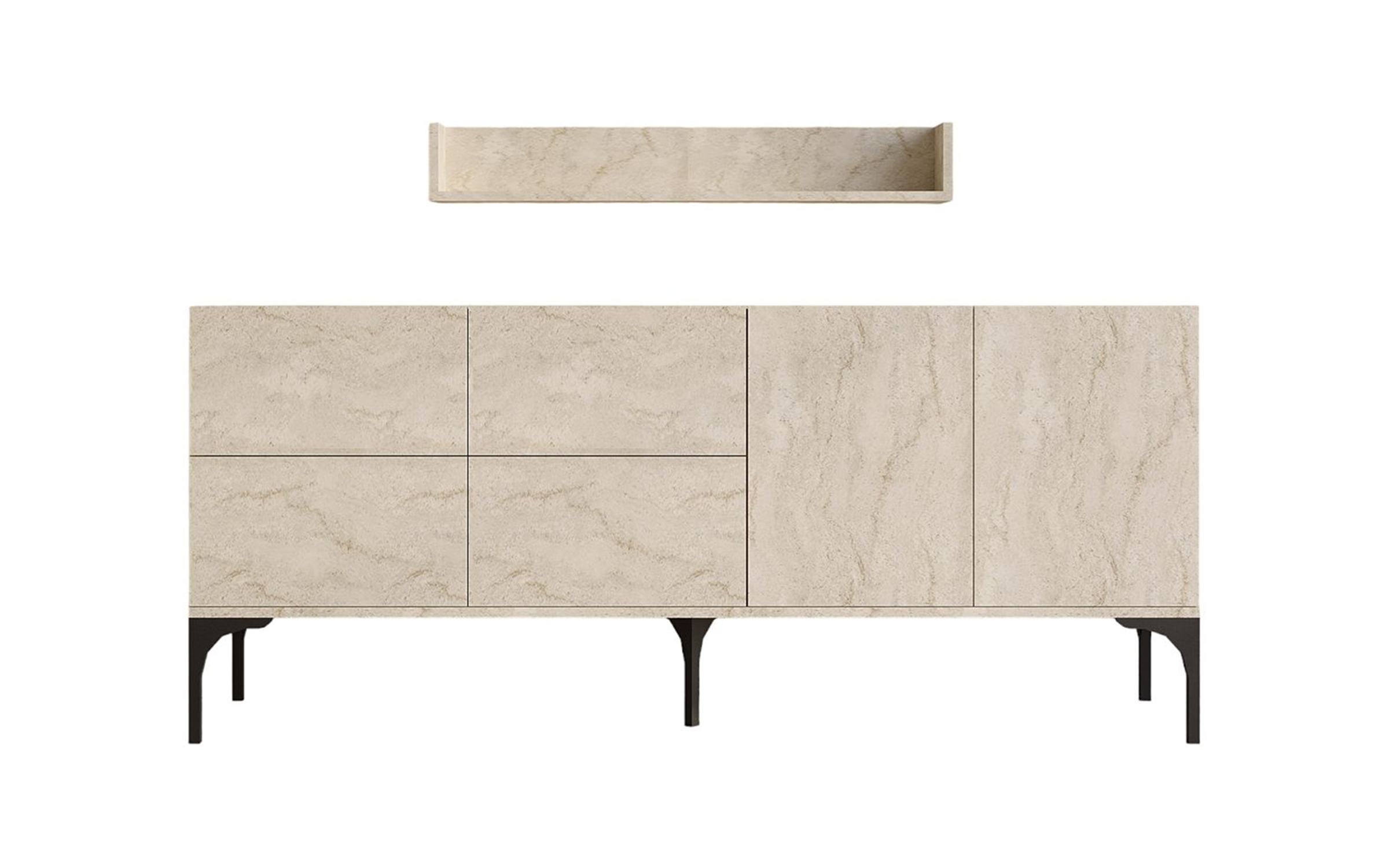 Comoda + etajera Stela, decor travertin  5